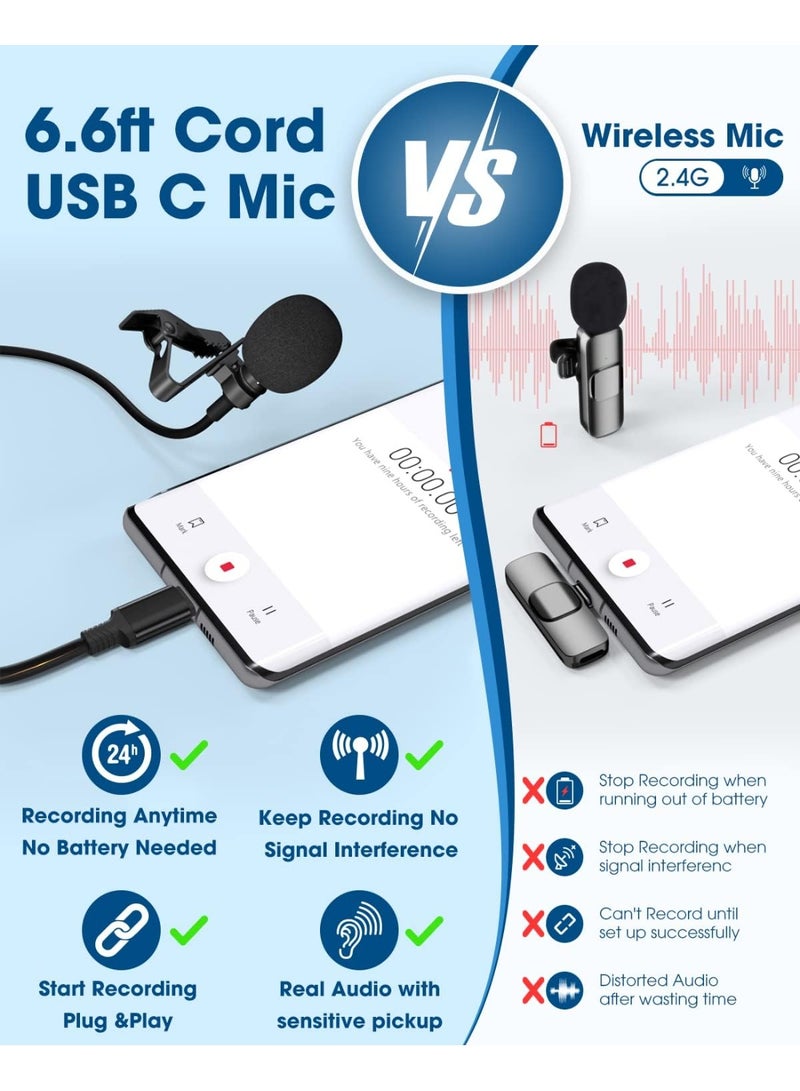 ميكروفون لافالير USB-C احترافي – بمشبك للياقة ومكثف أحادي الاتجاه لتسجيل الفيديو والفلوج - Image 5