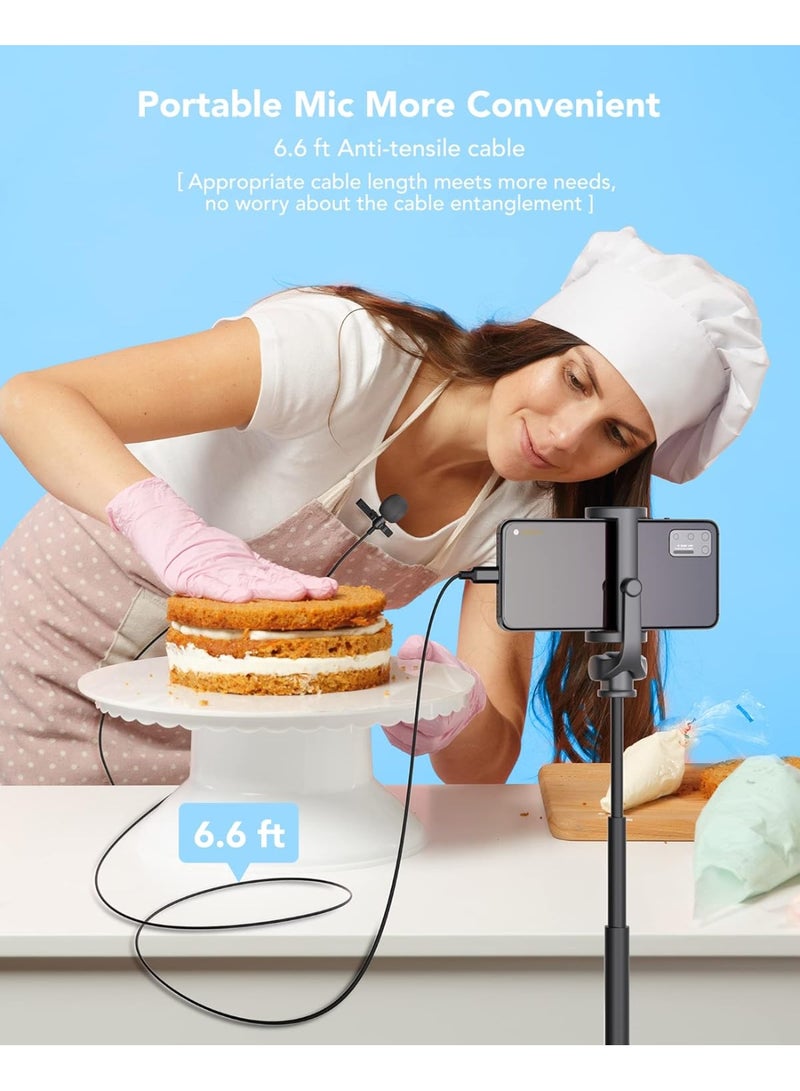 ميكروفون لافالير USB-C احترافي – بمشبك للياقة ومكثف أحادي الاتجاه لتسجيل الفيديو والفلوج - Image 3