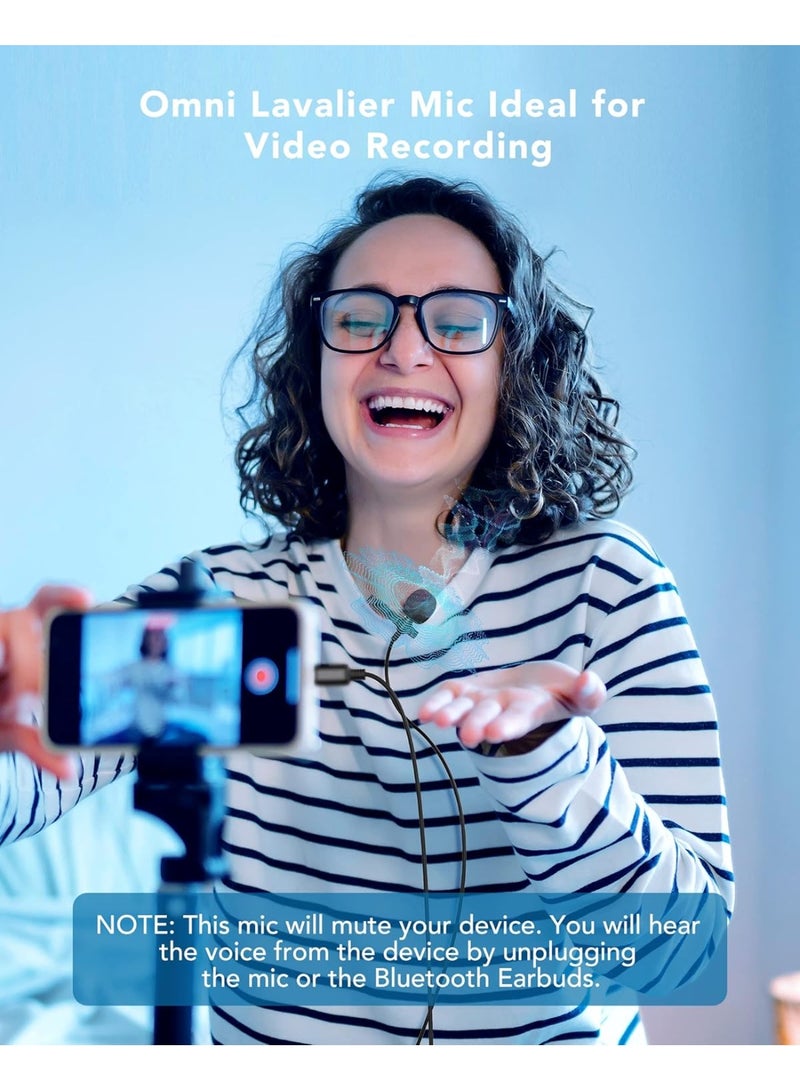 ميكروفون لافالير USB-C احترافي – بمشبك للياقة ومكثف أحادي الاتجاه لتسجيل الفيديو والفلوج - Image 2