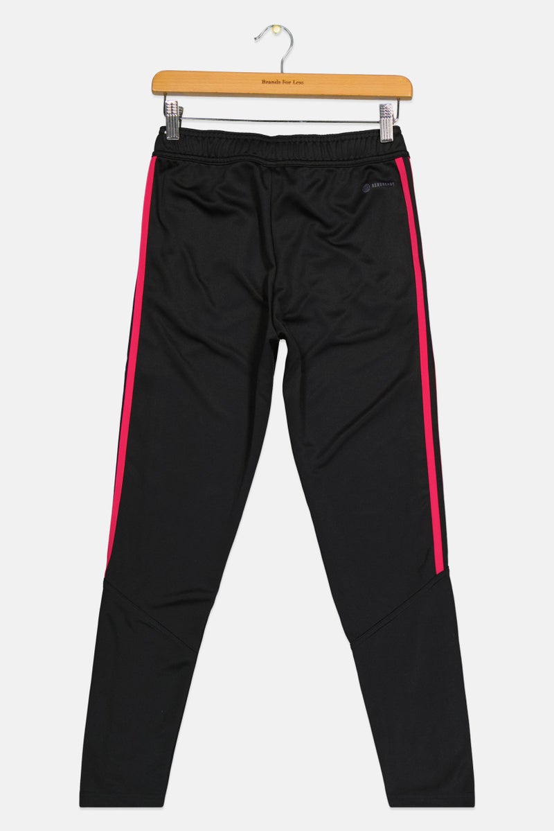 Adidas Kids Girl Sportswear Fit Brand Logo Training Pants, Black/Pink - Image 2