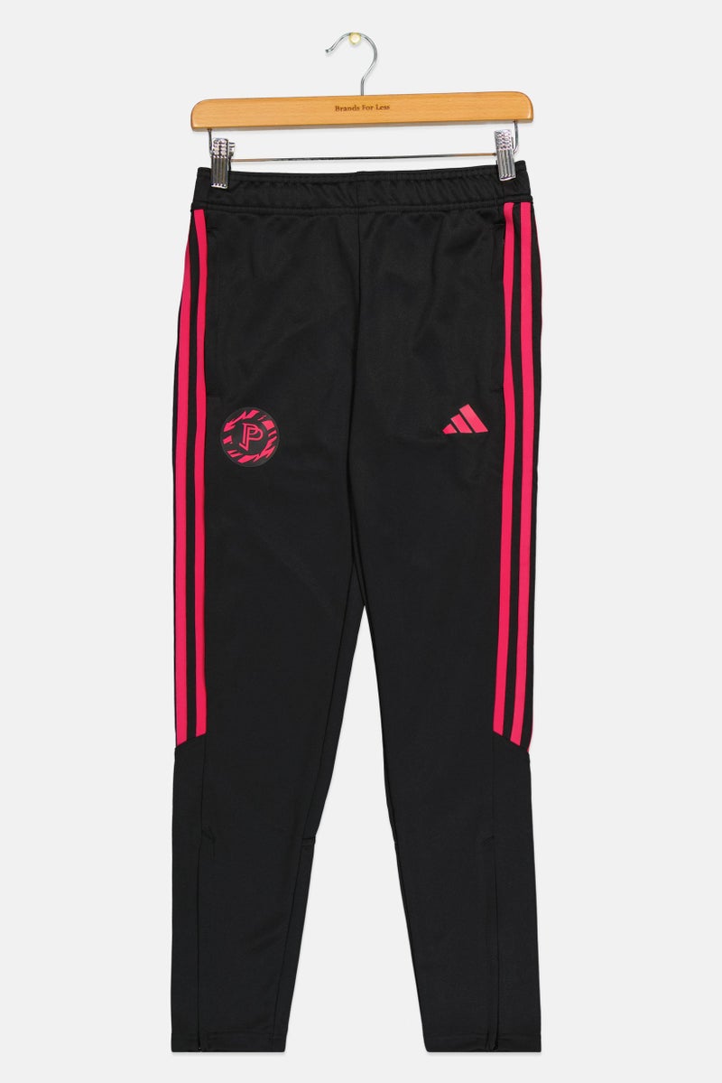 Adidas Kids Girl Sportswear Fit Brand Logo Training Pants, Black/Pink - Image 1