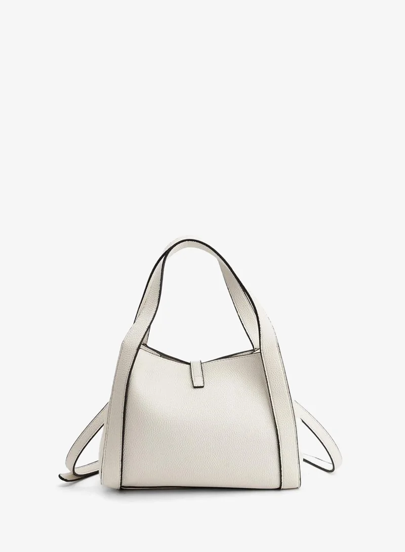 Paprika Beige Textured Shoulder Bag With Detachable Strap for Women | Best Price UAE