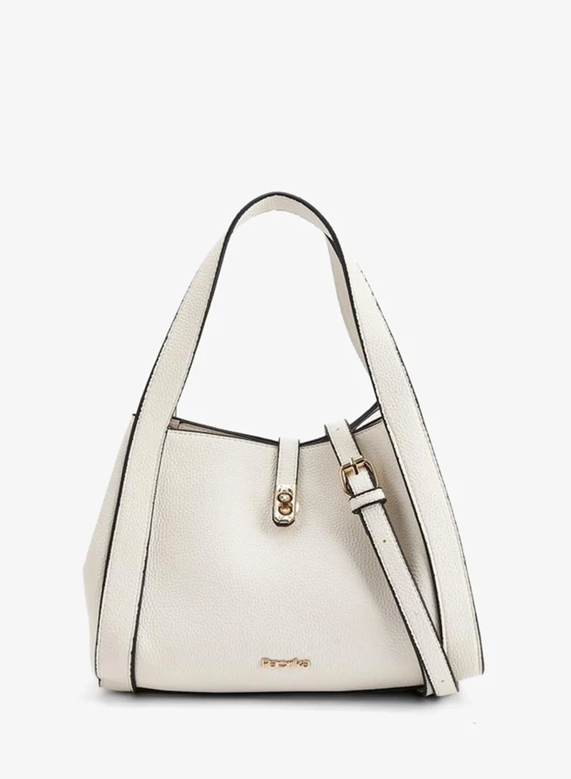 بابريكا Textured Shoulder Bag With Detachable Strap