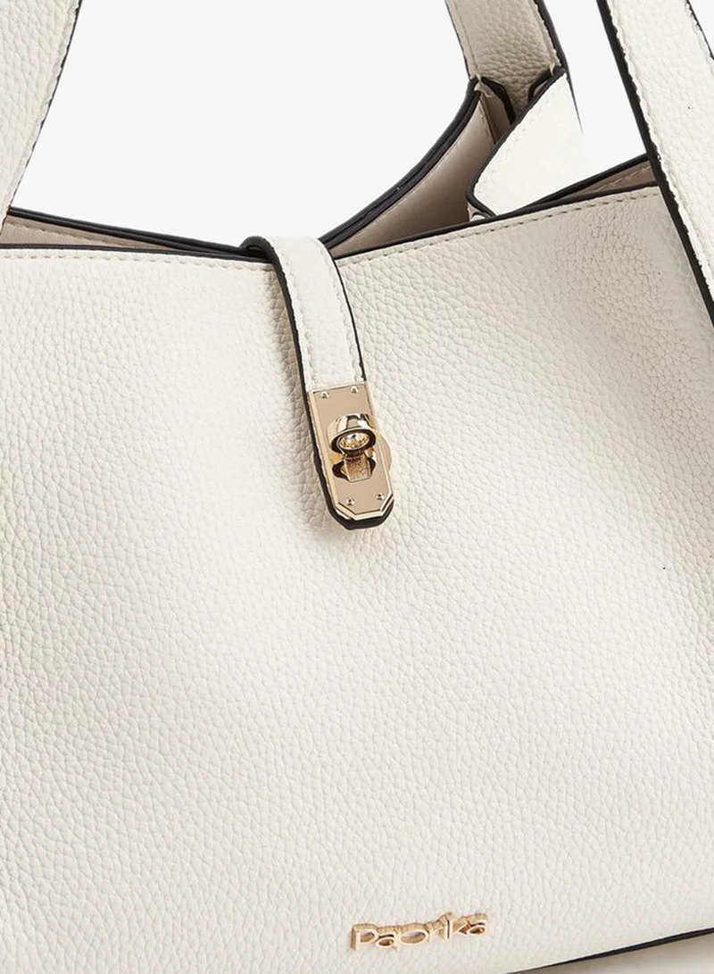 Paprika Beige Textured Shoulder Bag With Detachable Strap for Women | Best Price UAE