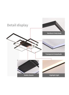 Dimmable Square LED Ceiling Lights, Ceiling Modern Light Acrylic Flush Mount Ceiling Lamps with Remote Control, 50W Black Ceiling Light Fixture for Living Dining Room Bedroom Kitchen - pzsku/Z7C847C64189F6C6F0D79Z/45/_/1681550142/5a7a6d4d-7209-45ce-8da2-e7db20bc3181