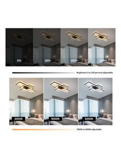 Dimmable Square LED Ceiling Lights, Ceiling Modern Light Acrylic Flush Mount Ceiling Lamps with Remote Control, 50W Black Ceiling Light Fixture for Living Dining Room Bedroom Kitchen - pzsku/Z7C847C64189F6C6F0D79Z/45/_/1681550145/64464dcf-ffbe-4e19-ab62-f25e21d64bb3