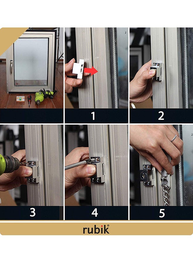 NIBEMINENT Anti Theft Home Lock With Key Silver 185mm - Image 4