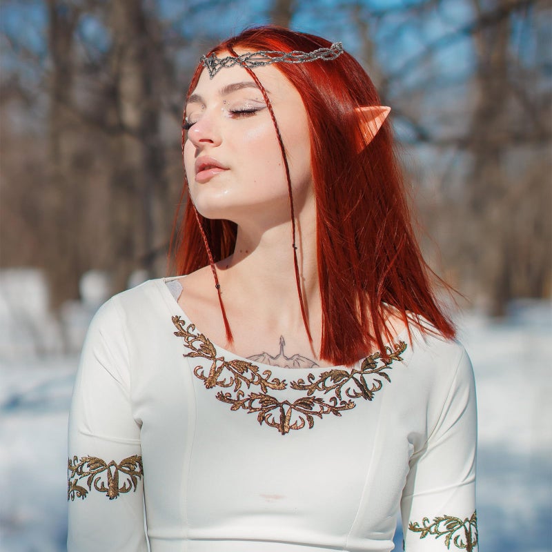 ANBALA Rhinestone Fairy Crown for Women Crystal Elf Crown Silver/Black Circlet Costume Headwear for Men Renaissance Headpiece for Birthday Party Cosplay Halloween - Image 2