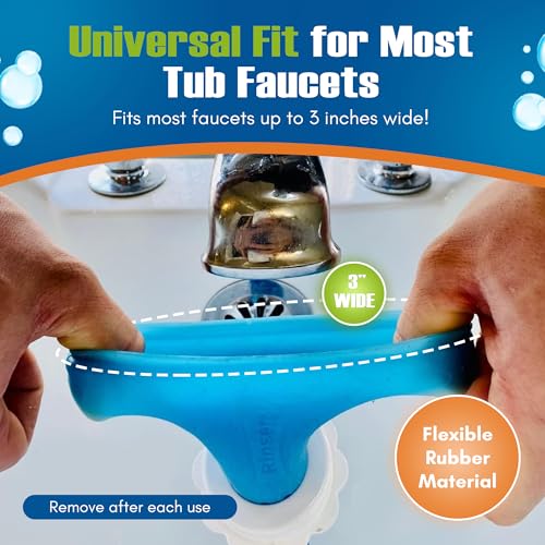 Rinseroo Slip-On Bathtub Faucet Sprayer Attachment. Ultra-Flex Dog Shower Adapter Portable With Pet Showerhead. Attach to Tub Spout 5 Foot Hose. No Install for Speedy Washing - Image 4