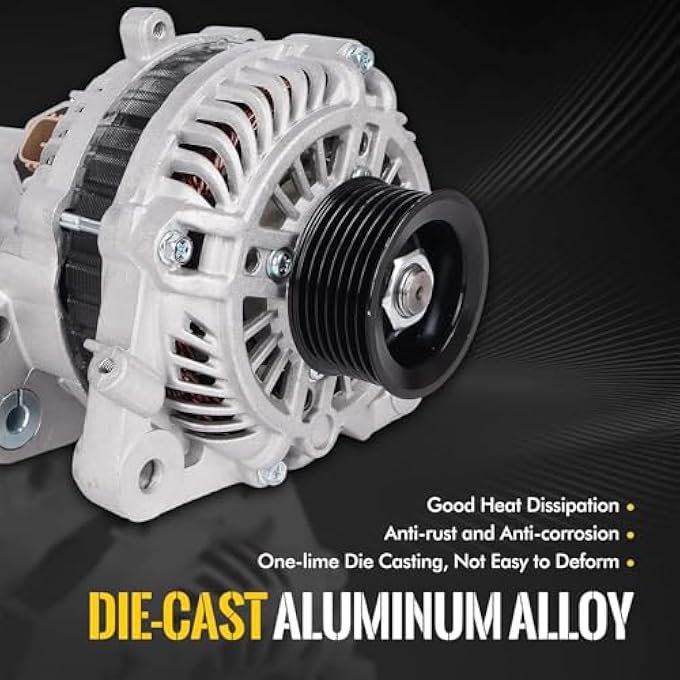 KUSATEC 31100RNAA01 New Alternator Compatible with Honda Civic 2006 2007 2008 2009 2010 2011 L4 1.8L, 12V 90A CW OE 11176N 31100RNAA012M2 - Image 2
