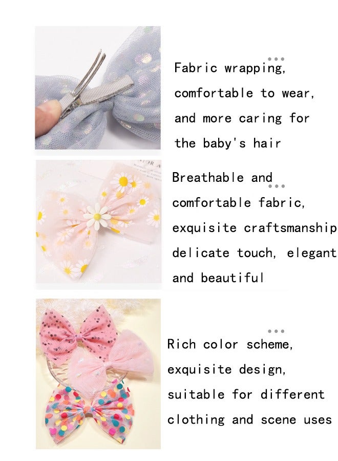 9PCS Children's Bows Hair Clip With Exquisite Craftsmanship, Comfortable To Wear - Image 4