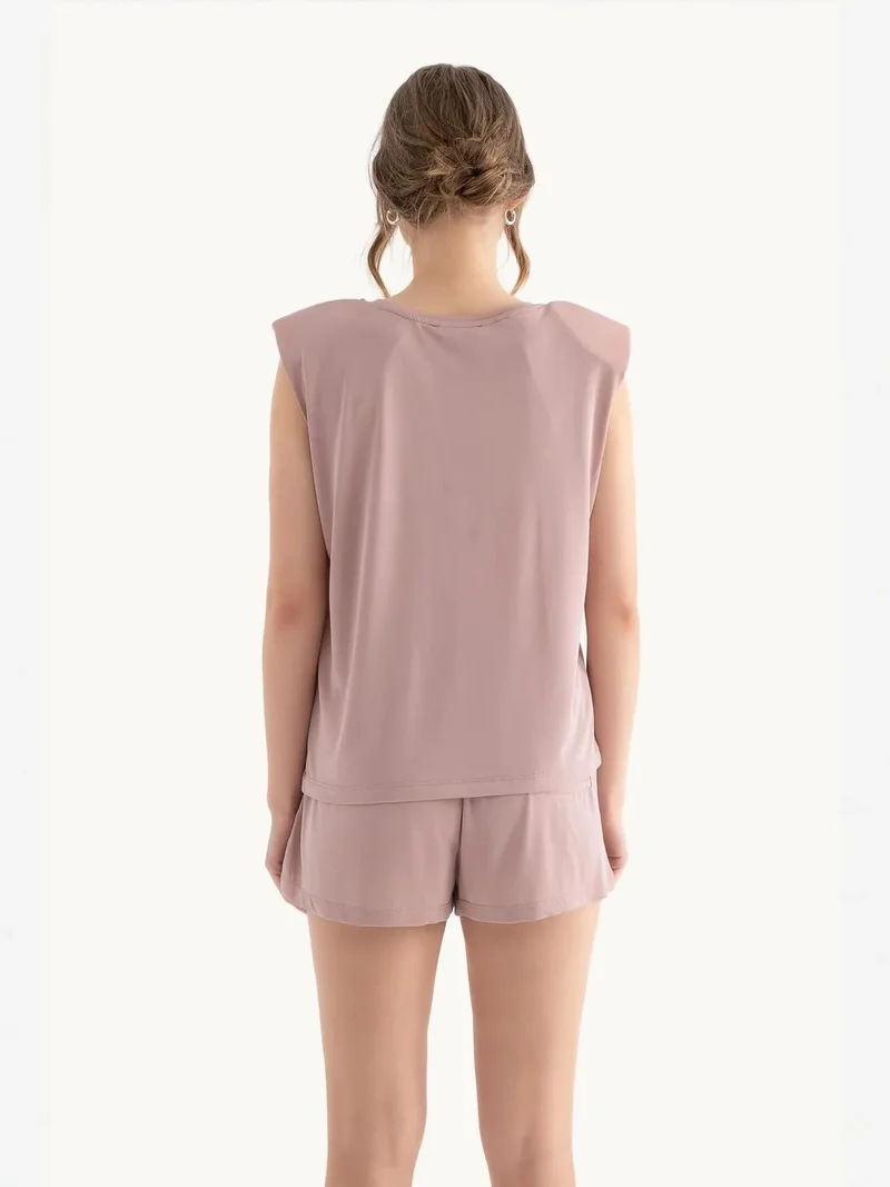 HICCUP Round Neck Raw Edge Sleeveless Tank Top