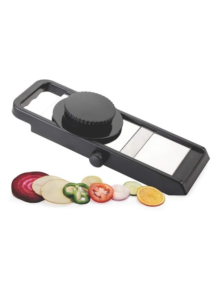 Ganesh Adjustable Plastic Slicer, 1-Piece, Black/Silver - Image 1
