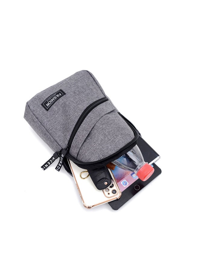 Generic Fashion Chest Bag Men's Shoulder Bag Messenger Bag Men's Korean-style Chest Bag Trendy Shoulder Bag Men's Backpack-Color:Black - Image 4
