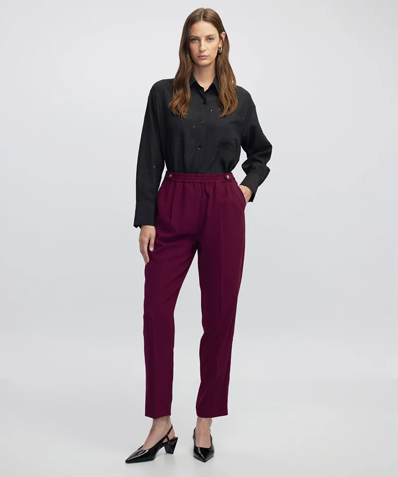 ابيكول Elastic Waist Carrot Trousers