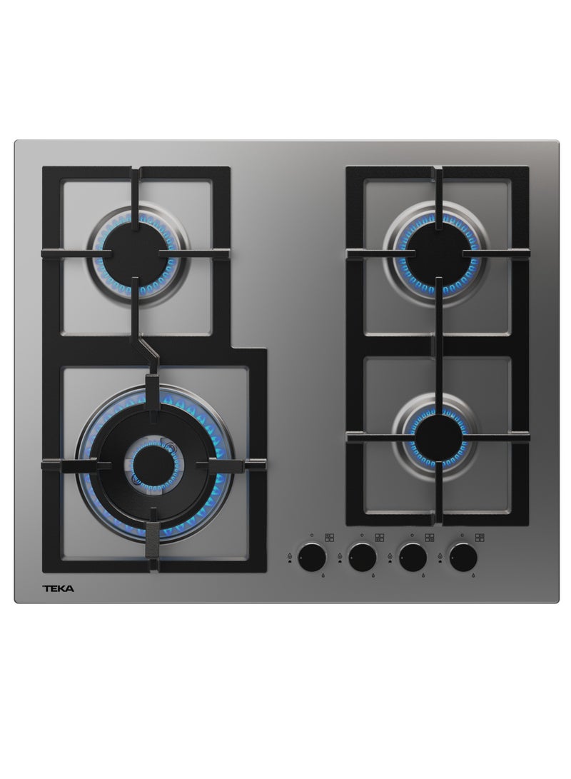 TEKA 60cm Gas hob with 4 burners and Cast iron grids EFX 60.1 4G AI AL DR CI 112610072 Stainless Steel - Image 2