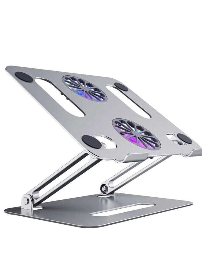 Arabest - Foldable Aluminum Laptop Stand With Heat Sink Silver - Image 1