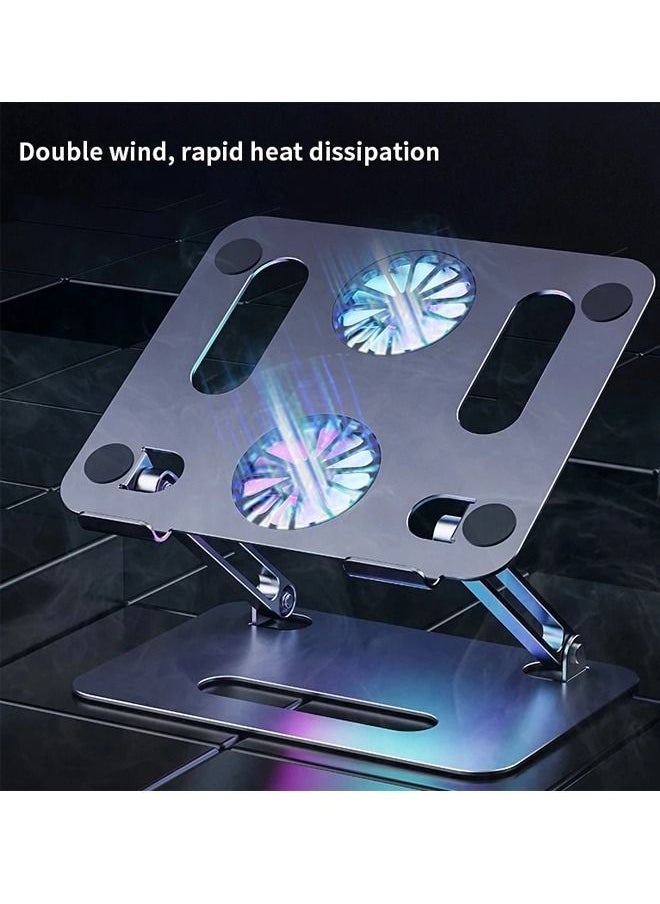 Arabest - Foldable Aluminum Laptop Stand With Heat Sink Silver - Image 1