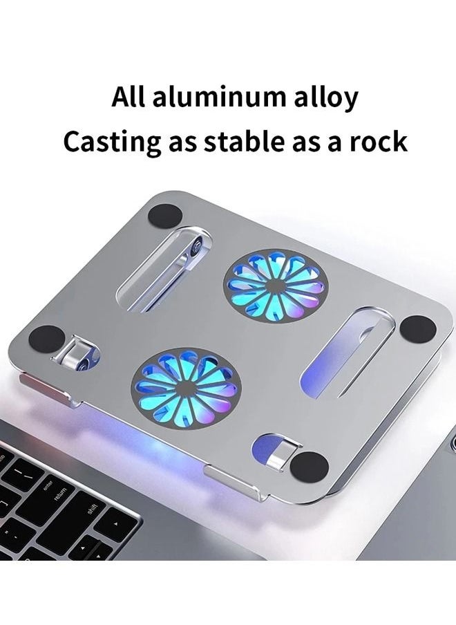 Arabest - Foldable Aluminum Laptop Stand With Heat Sink Silver - Image 1