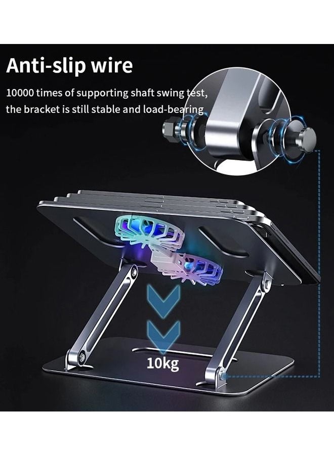 Arabest - Foldable Aluminum Laptop Stand With Heat Sink Silver - Image 1