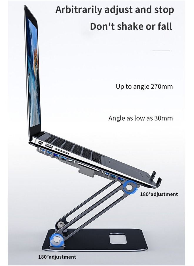 Arabest - Foldable Aluminum Laptop Stand With Heat Sink Silver - Image 1