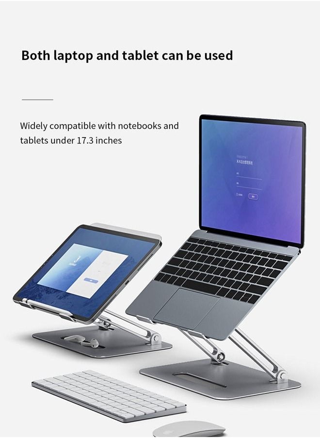 Arabest - Foldable Aluminum Laptop Stand With Heat Sink Silver - Image 1