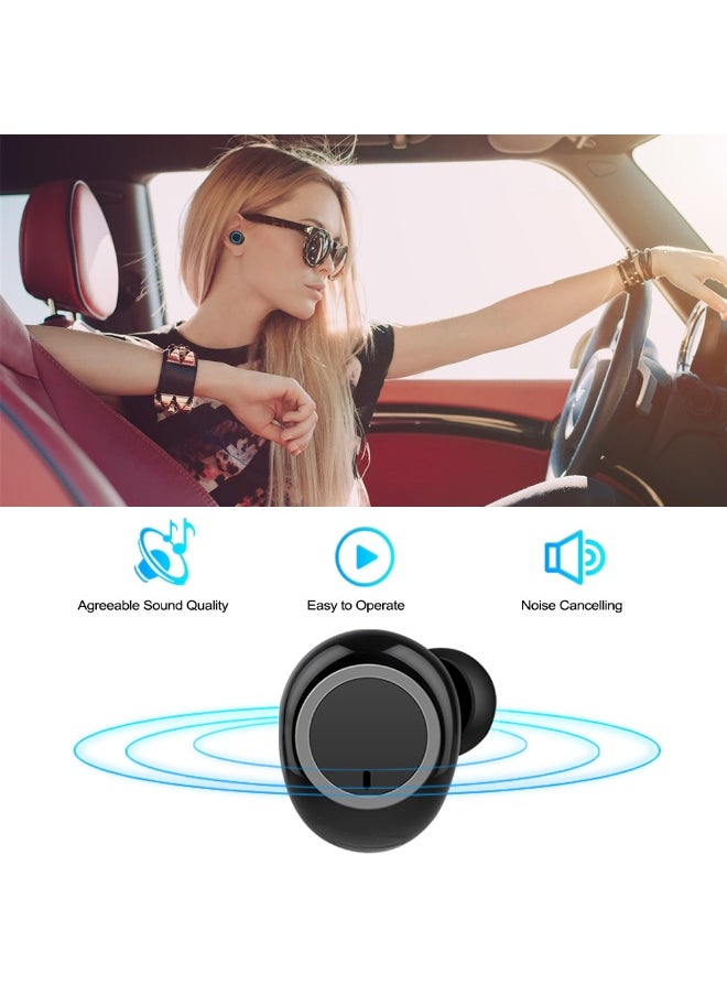 Generic - TWS In-Ear  Wireless Bluetooth Stereo Earbuds With Charging Case Black/Grey - Image 1
