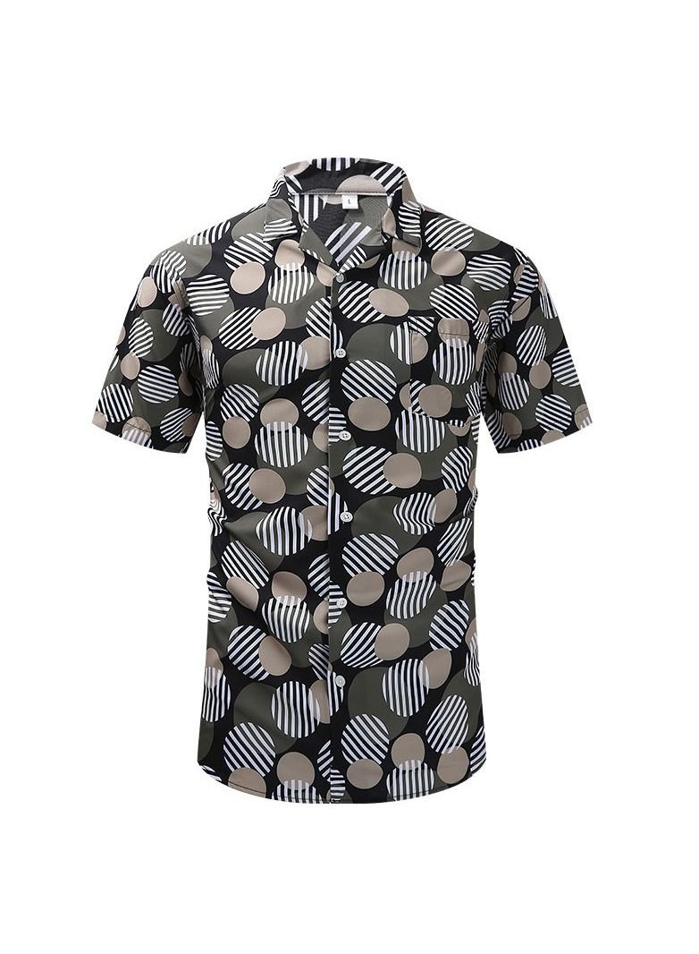 NIBEMINENT Summer Retro Printed Men's Short Sleeved Shirt - Image 1