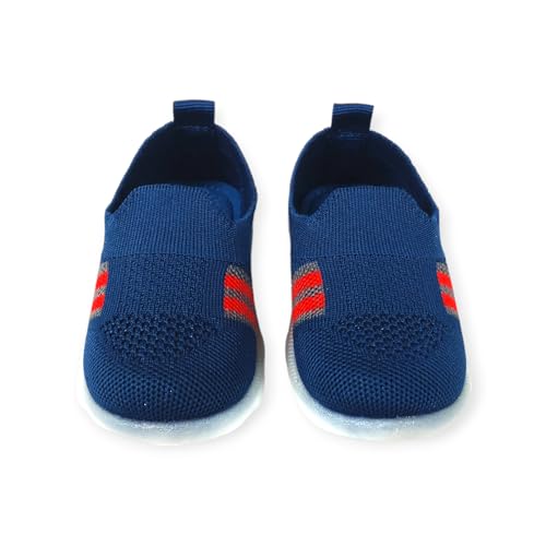Coolz Kids Knitted First Walking Shoes with Light Led-01 for Baby Boys and Baby Girls for 9-24 Months (Teal Blue, 21_Months) - Image 2