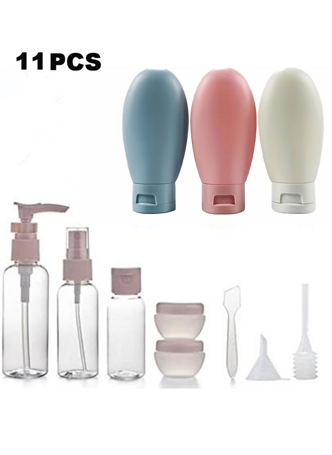 11pcs Travel Bottles Set With Toiletry Bag For Empty Refillable Travel Size Containers With Storage Bag