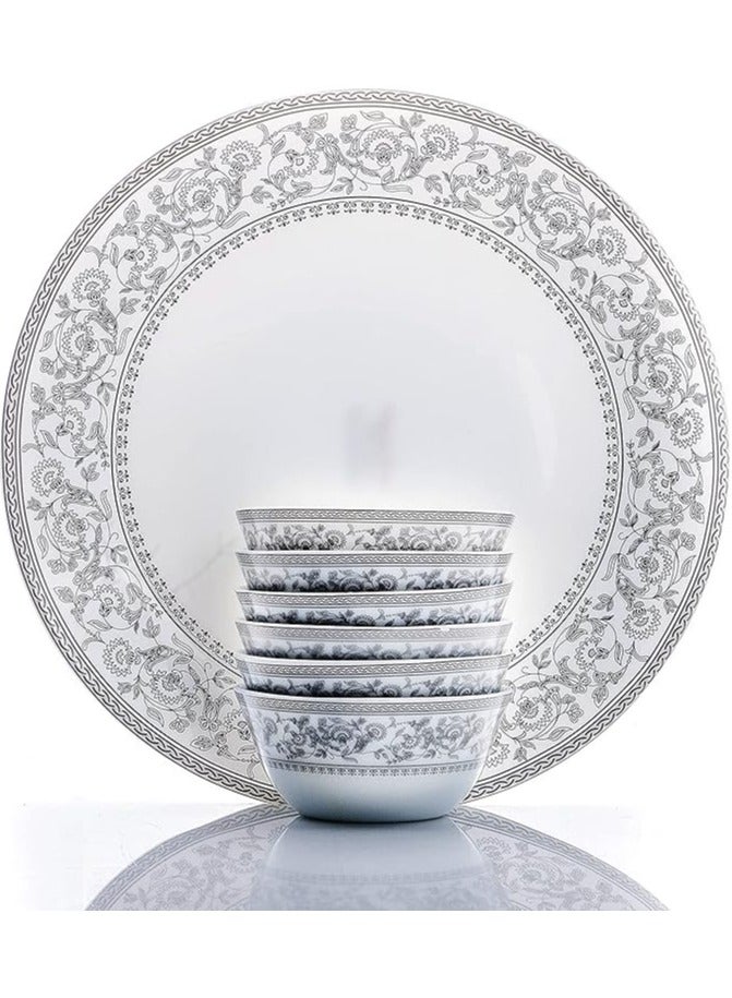 لاوبالا طقم عشاء Diva Sovrana Persian Silver المكون من 26 قطعة - أطباق آمنة للاستخدام في الميكروويف وغسالة الصحون - تصميم بسيط وأنيق - طقم أدوات خفيف الوزن وقابل لإعادة الاستخدام. - Image 4