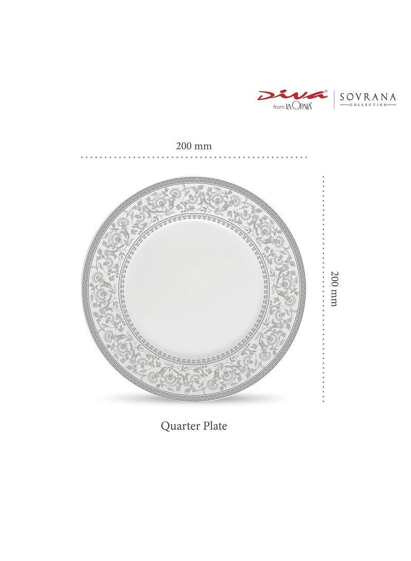 لاوبالا طقم عشاء Diva Sovrana Persian Silver المكون من 26 قطعة - أطباق آمنة للاستخدام في الميكروويف وغسالة الصحون - تصميم بسيط وأنيق - طقم أدوات خفيف الوزن وقابل لإعادة الاستخدام. - Image 3