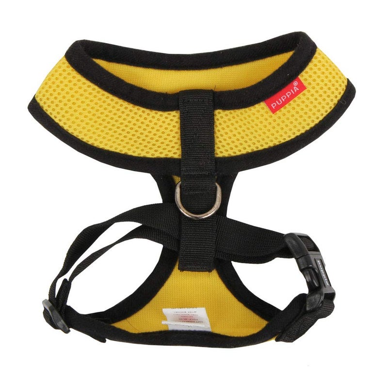 Puppia Soft Dog Harness No Choke Over-The-Head Triple Layered Breathable Mesh Adjustable Chest Belt and Quick-Release Buckle, Yellow, Small - Image 2
