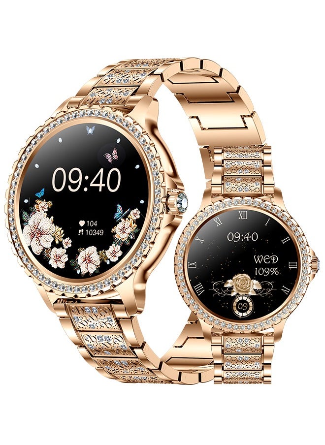 RollsTimi  - Women/Ladies Bluetooth Smartwatch, Answer/Unplug Call Function, 1.32 Inch Full Screen Touch Smart Watch, With Exercise Heart Rate Monitoring And Sleep Monitoring, Exercise Mode RTi58 Gold - Image 1