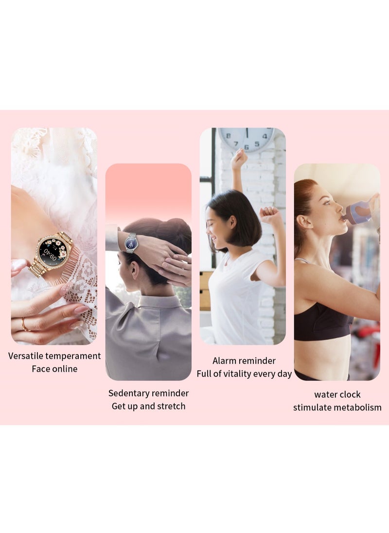 RollsTimi  - Women/Ladies Bluetooth Smartwatch, Answer/Unplug Call Function, 1.32 Inch Full Screen Touch Smart Watch, With Exercise Heart Rate Monitoring And Sleep Monitoring, Exercise Mode RTi58 Gold - Image 1