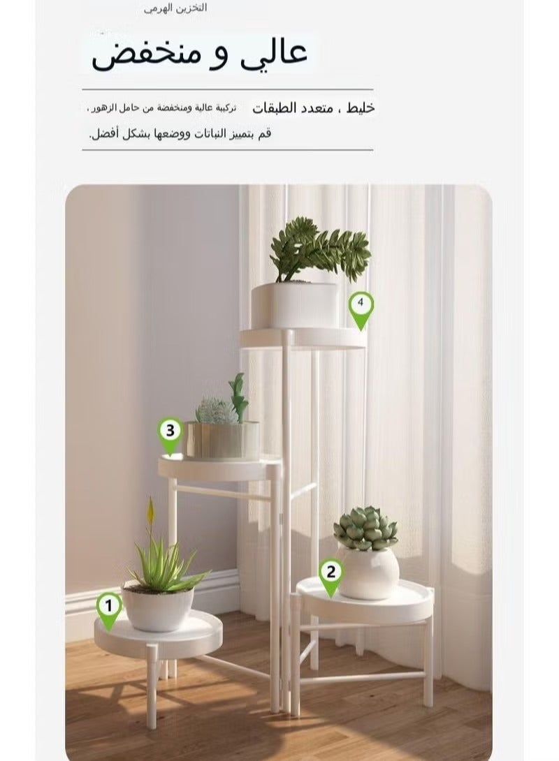 ميكسد 4 طوابق مصنع رفوف معدنية داخل وخارج الغرفة ، وارتفاع زاوية مصنع رفوف الزهور الباحة شرفة متعددة عرض مصنع رفوف غرفة المعيشة حديقة مكتب - Image 1