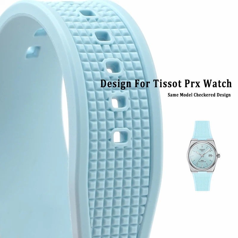 Bluejw Ready to Ship Replacement Rubber Watch Strap for Tissot PRX – Waterproof Liquid Silicone Band, Durable & Comfortable - Image 4