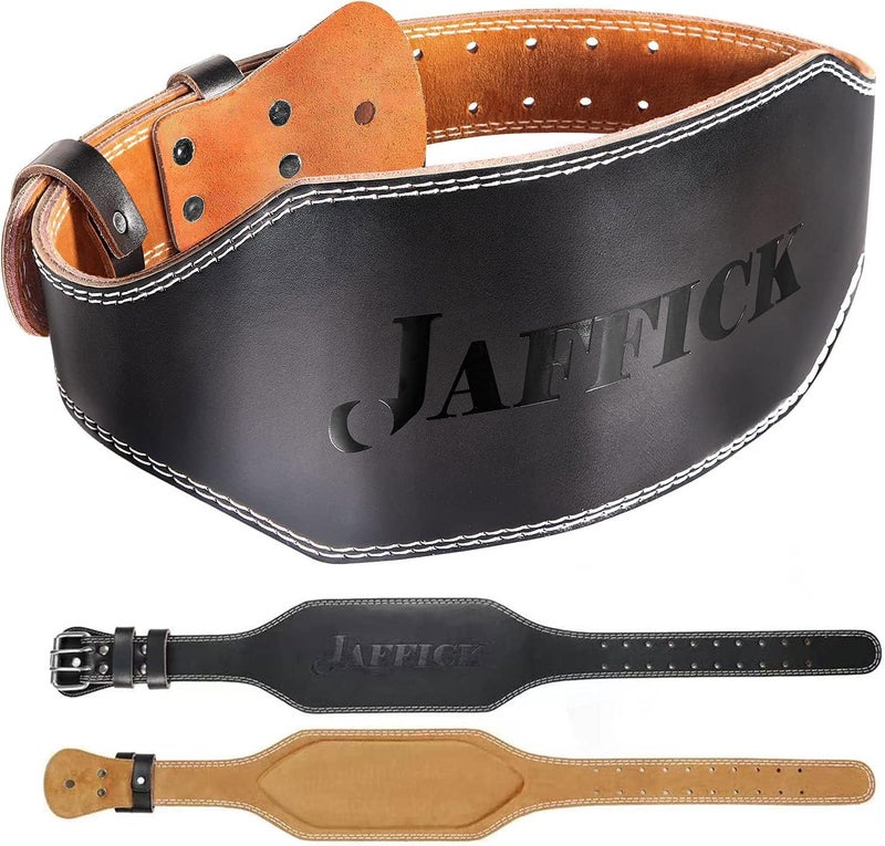 Jaffick Genuine Leather Weight Lifting Belt for Men Gym Weight Belt Lumbar Back Support Powerlifting Weightlifting Heavy Duty Workout Training Strength Training Equipment - Image 1