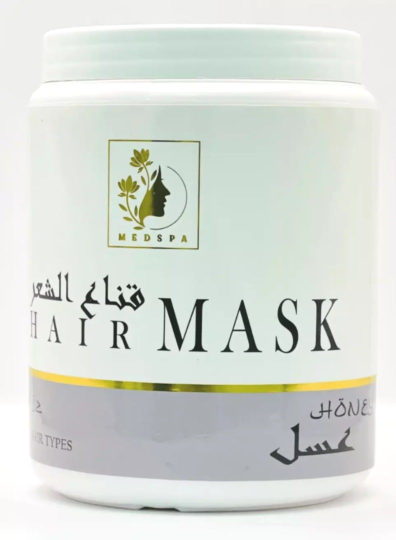 MEDSPA Honey Hair Mask, Intensive Re-vitalizing Treatment with Hyderation, moisturization and Repair for all hair types 1kg. 35oz - Image 1