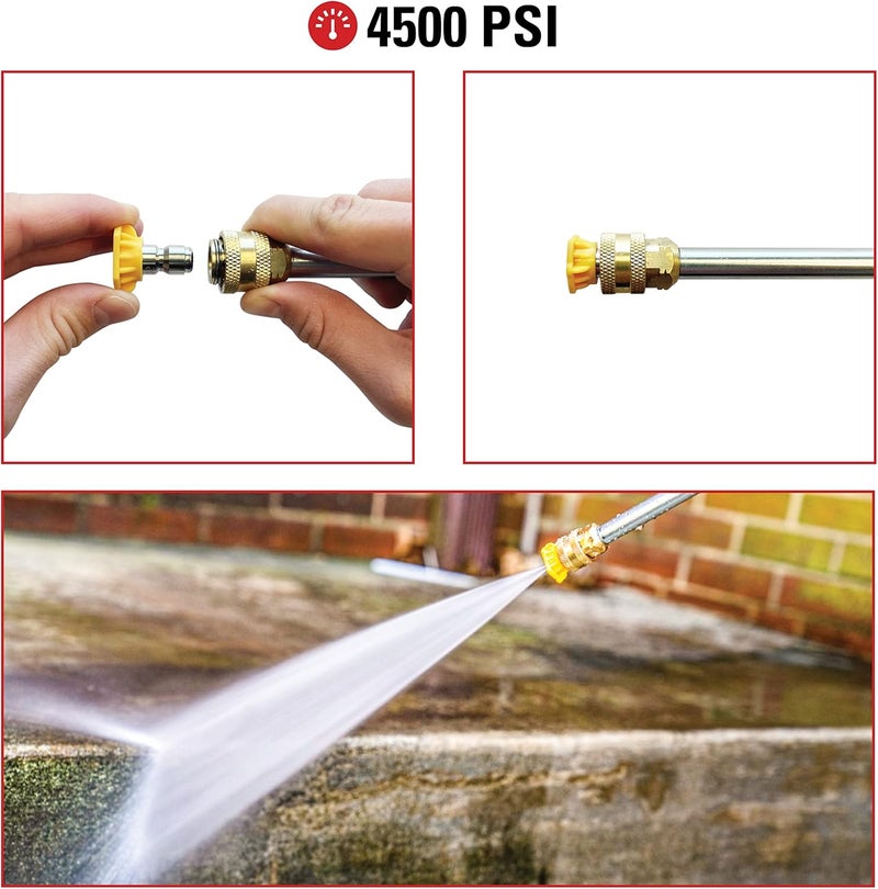 Simpson Cleaning 80146 4500 PSI Universal Pressure Washer Nozzles, 1/4-Inch Quick Connect, Hot- and Cold-Water Compatible, Set of 5 - Image 3