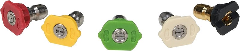 Simpson Cleaning 80146 4500 PSI Universal Pressure Washer Nozzles, 1/4-Inch Quick Connect, Hot- and Cold-Water Compatible, Set of 5 - Image 1