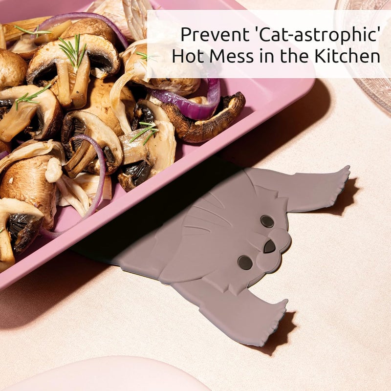 OTOTO Trivet for Kitchen Counter - Hot Pot Holder Trivet for Table - BPA Free Hot Pads for Kitchen Counter - Heat Resistant (Gray) - Image 4