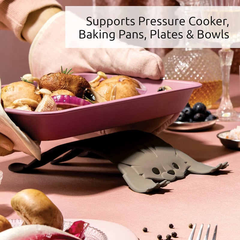 OTOTO Trivet for Kitchen Counter - Hot Pot Holder Trivet for Table - BPA Free Hot Pads for Kitchen Counter - Heat Resistant (Gray) - Image 5