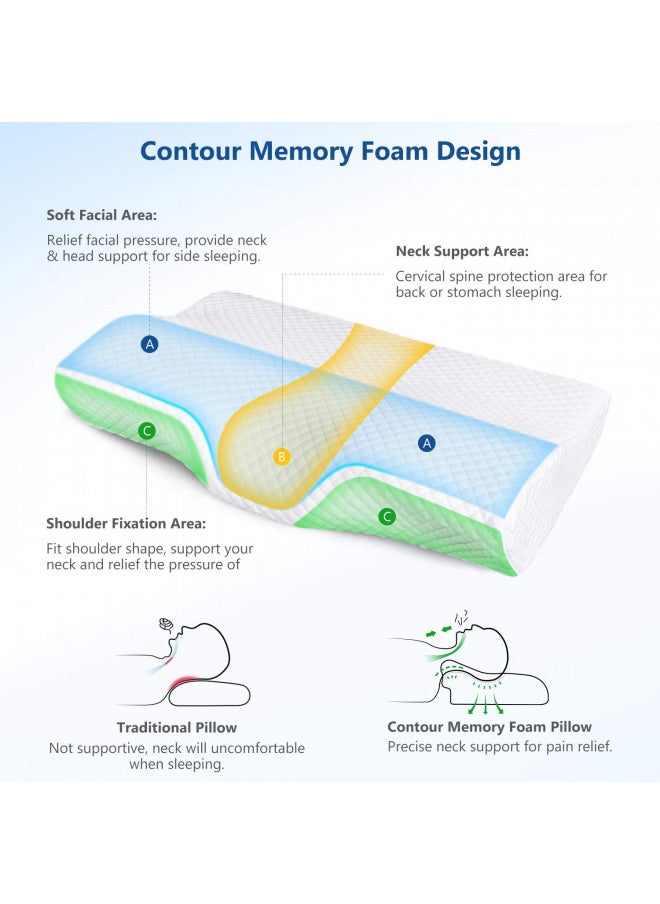 ZAMAT Contour Memory Foam Bed Pillow for Neck Pain Relief, Adjustable Ergonomic Cervical Orthopedic Neck Pillow with Washable Cover, for Sleeping, for Side, Back, Stomach Sleepers - pzsku/Z7C8576D4D11D6DB1EBBFZ/45/_/1728377806/f1830747-4df6-43f4-afe5-e4133d78ea69