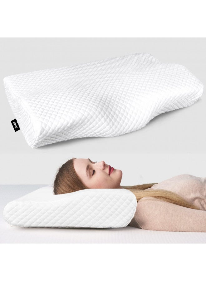 ZAMAT ZAMAT Contour Memory Foam Bed Pillow for Neck Pain Relief, Adjustable Ergonomic Cervical Orthopedic Neck Pillow with Washable Cover, for Sleeping, for Side, Back, Stomach Sleepers - Image 1