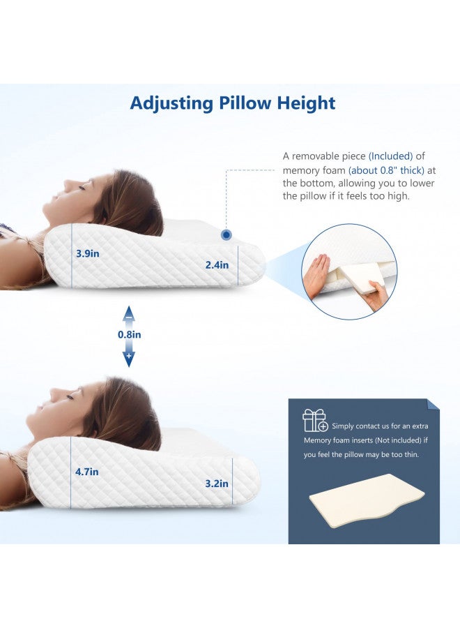 ZAMAT ZAMAT Contour Memory Foam Bed Pillow for Neck Pain Relief, Adjustable Ergonomic Cervical Orthopedic Neck Pillow with Washable Cover, for Sleeping, for Side, Back, Stomach Sleepers - Image 4