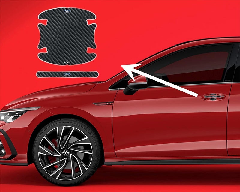 BIG FLAG ملصق حماية من الخدوش ليد الباب من ألياف الكربون بتقنية 3D من BIG FLAG (عبوة من 8) (3DDRSTCFSQVAR) (F0RD) - Image 3