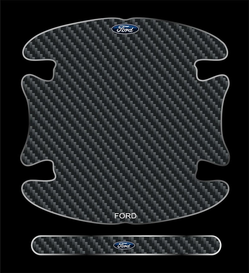 BIG FLAG ملصق حماية من الخدوش ليد الباب من ألياف الكربون بتقنية 3D من BIG FLAG (عبوة من 8) (3DDRSTCFSQVAR) (F0RD) - Image 1