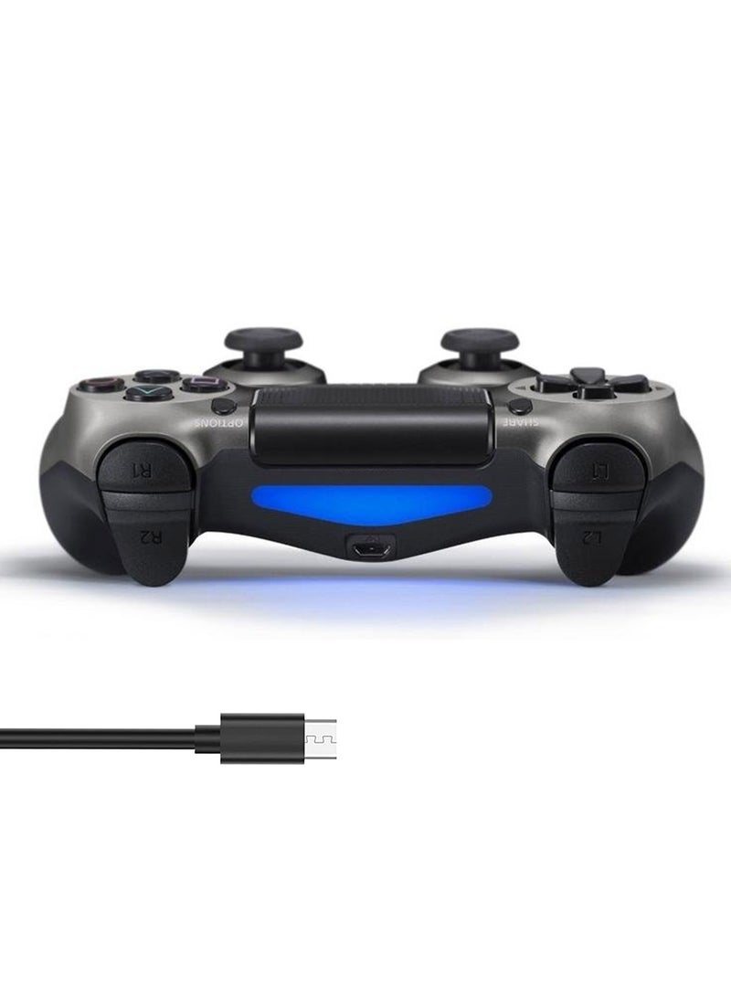 وحدة تحكم لاسلكية لجهاز PS4 تدعم الاهتزاز المزدوج ومستشعر حركة 6 محاور ولوحة لمس حساسة ومكبر صوت مدمج ومقبس سماعة رأس استريو متوافق مع PS 4 (رمادي) - Image 4