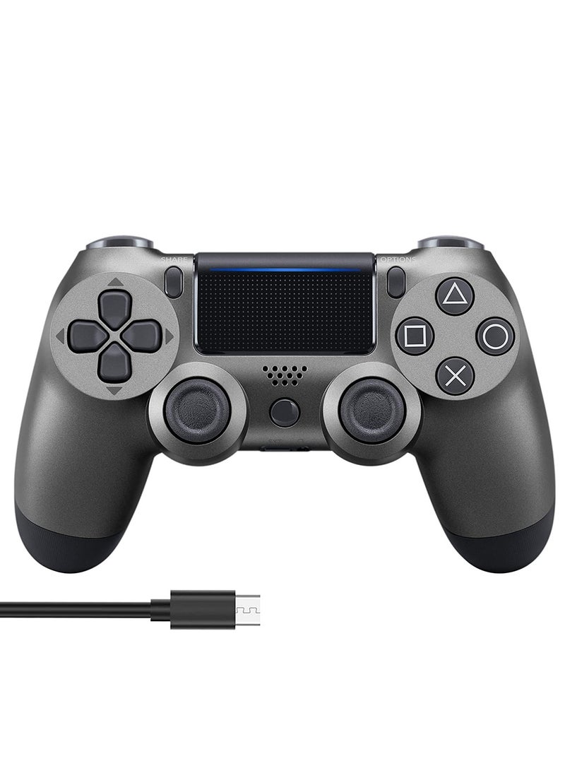 وحدة تحكم لاسلكية لجهاز PS4 تدعم الاهتزاز المزدوج ومستشعر حركة 6 محاور ولوحة لمس حساسة ومكبر صوت مدمج ومقبس سماعة رأس استريو متوافق مع PS 4 (رمادي) - Image 1